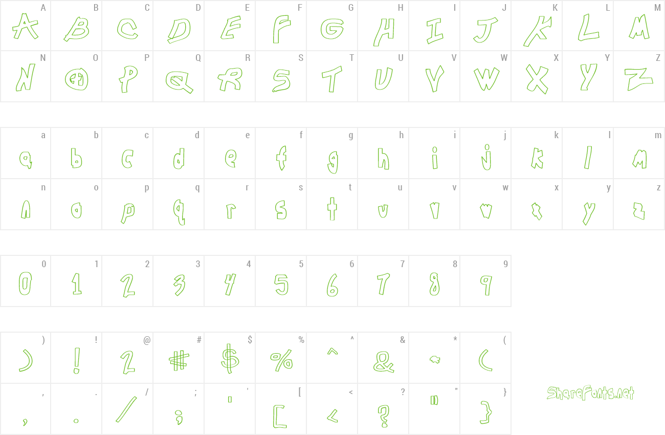 Font Chunkmuffin Hollow Wide preview